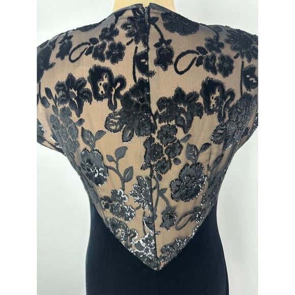 Vintage Tom Barra Size 8 Black Velvet Evening Gown Dress Christmas NYE Formal - Picture 8 of 12